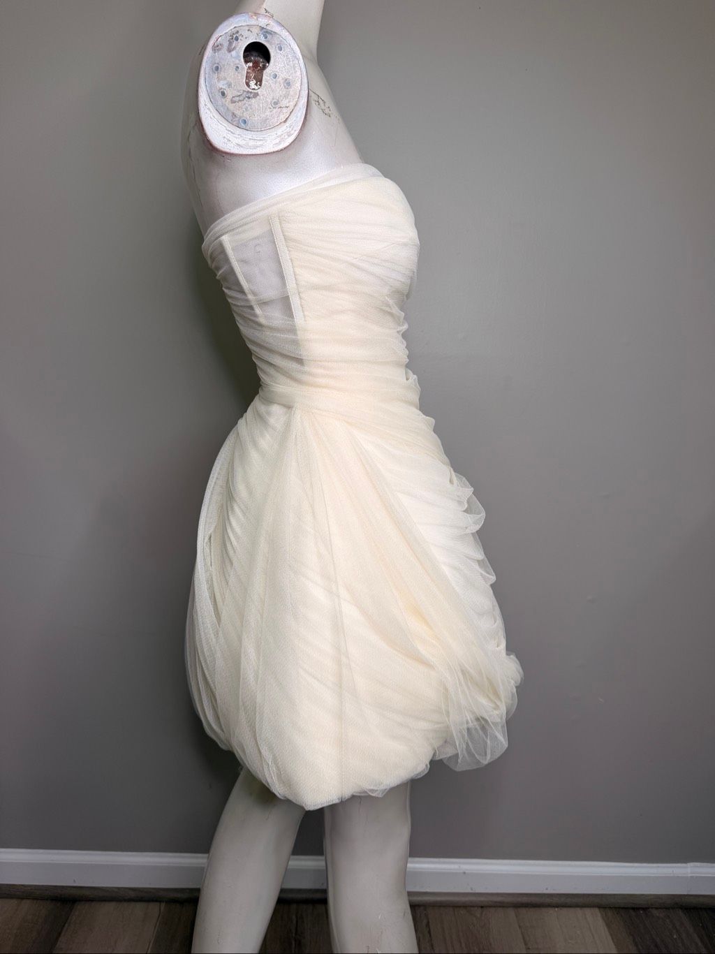 Danielle Frankel Bernie Strapless Draped Tulle And Satin Mini Dress Us 2 $4990 — image 8 of 8